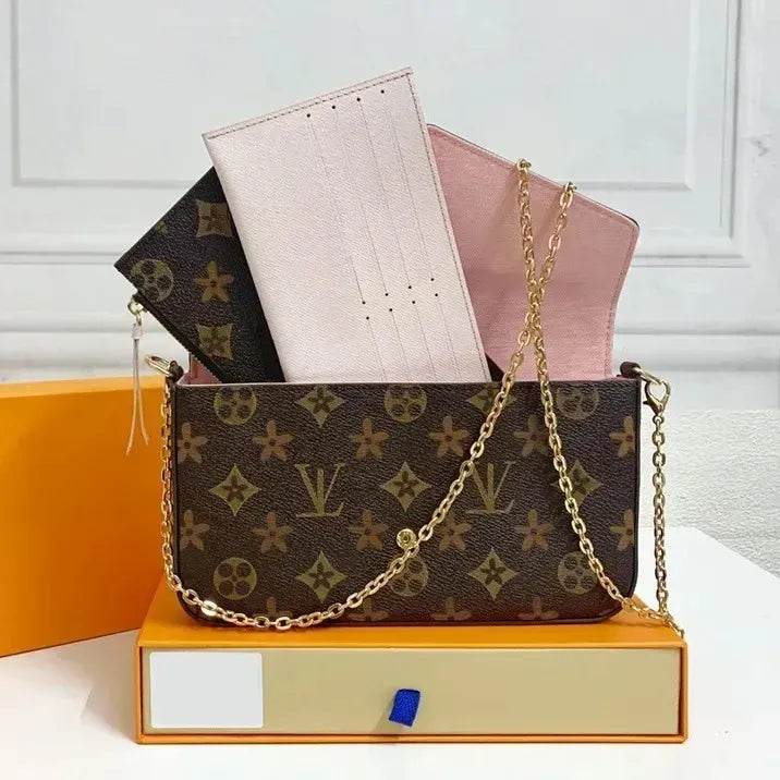 Large Capacity Apricot Patterned Designer Bag Luxury Shoulder Purse