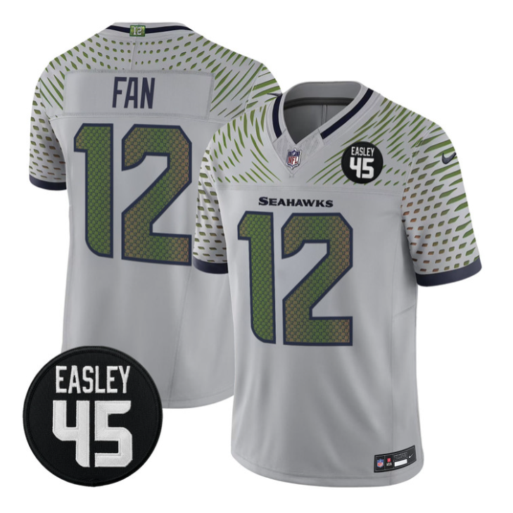 12th Fan Jersey #12 Kenny Easley Memorial Patch Vapor Limited Stitched