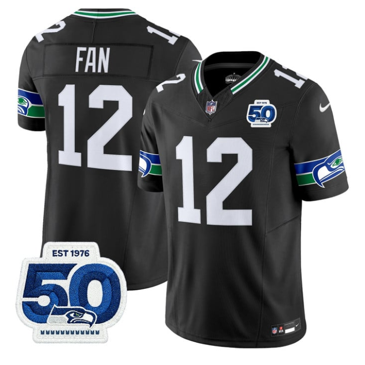 12th Fan Jersey #12 Throwback 50th Anniversary Patch Limited Stitched