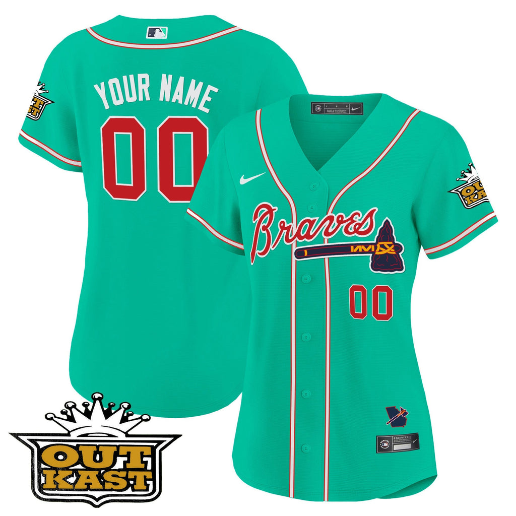 Atlanta Braves Outkast Cool Base Custom Jersey - Galaxy Version - Stitched