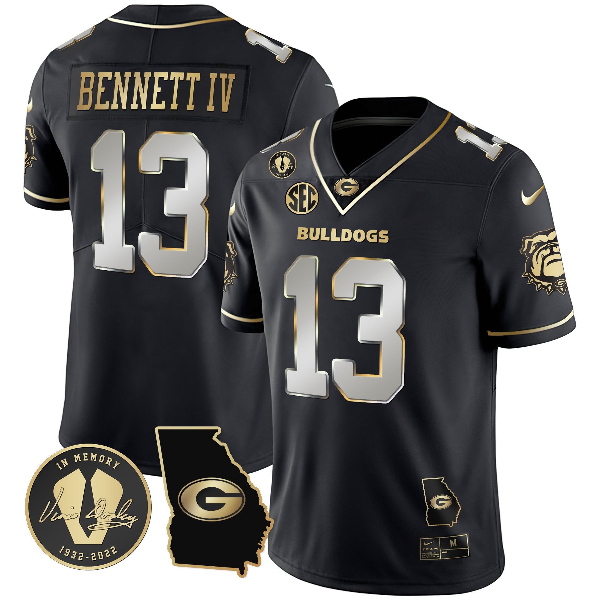 Men Georgia Bulldogs 2023 Vapor Jersey - Georgia Map - All Stitched