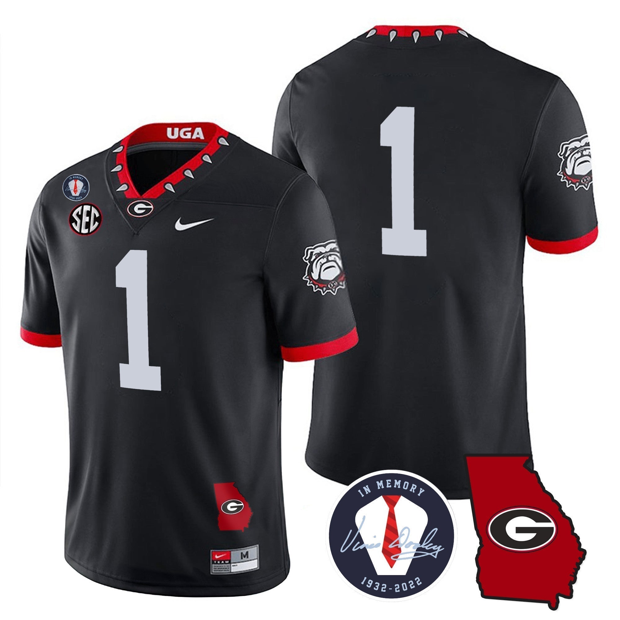 Men Georgia Bulldogs 2023 Vapor Jersey - Georgia Map - All Stitched