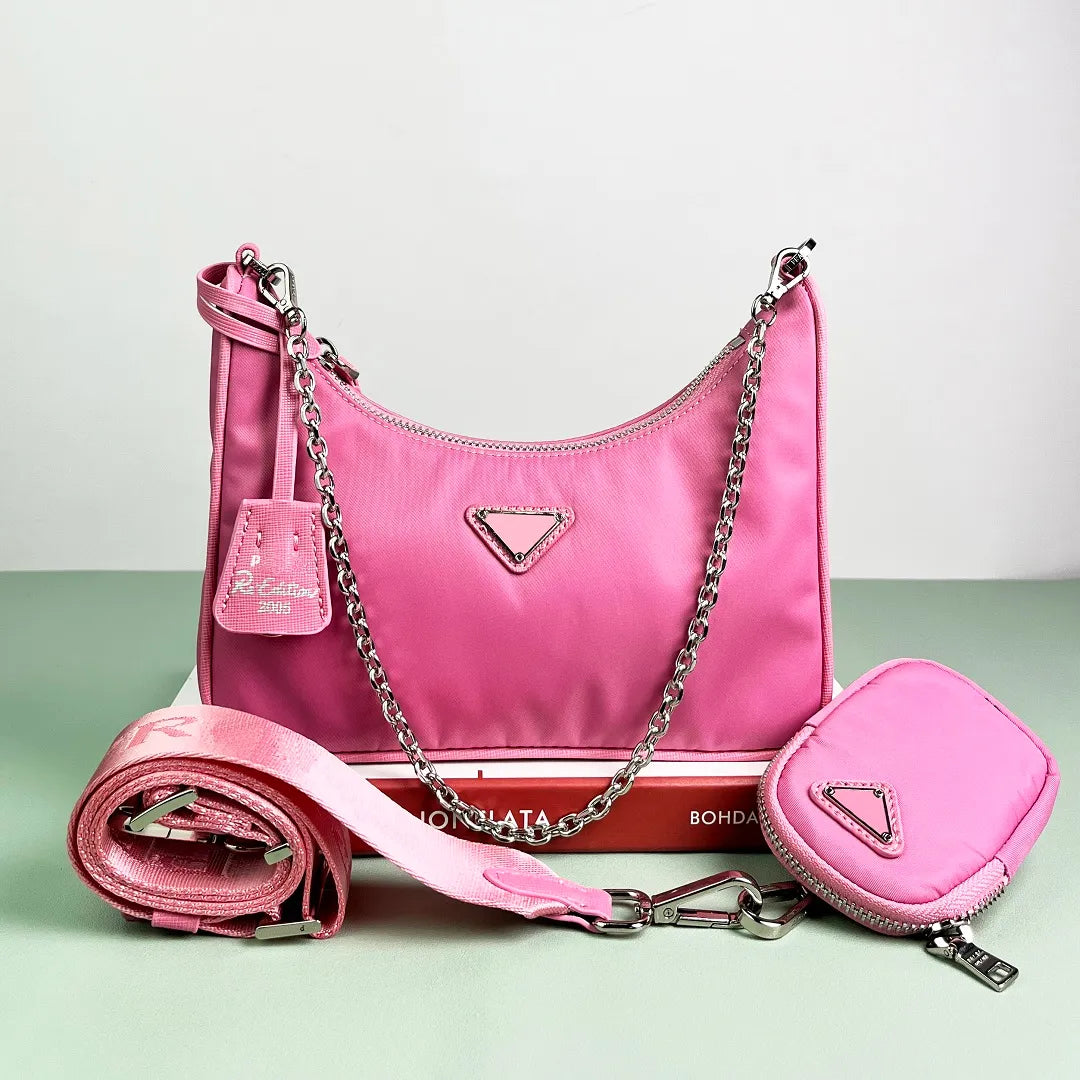 Luxury Designer Shoulder Bags Black Leather Mini Bags 2000 & 2005 Set