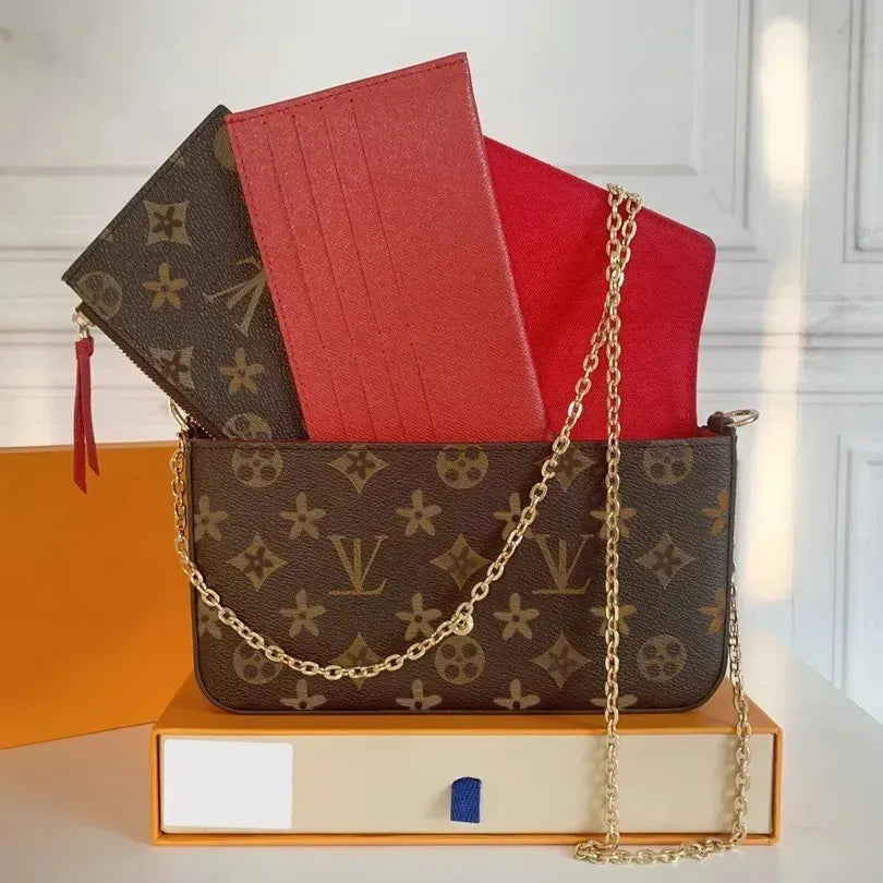 Retro Luxury Designer Purse Apricot Patterned Women’s Shoulder Bag