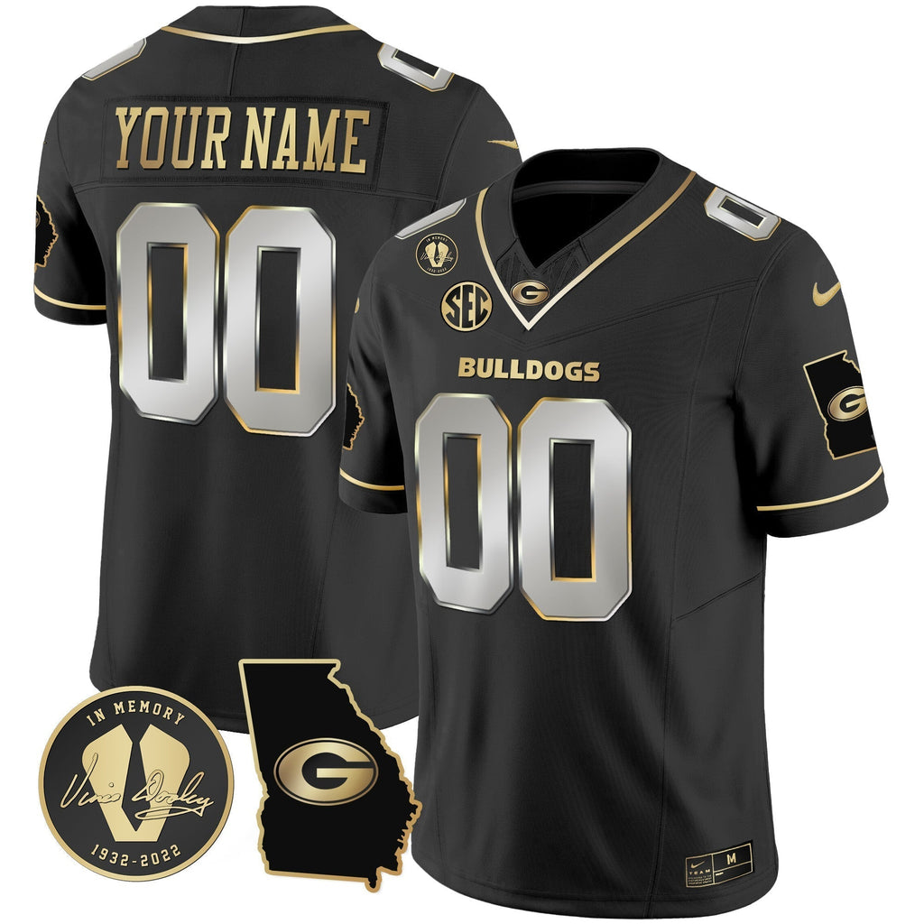 Custom Georgia Bulldogs 2024 Vapor Jersey V3 - Georgia Map - All Stitched