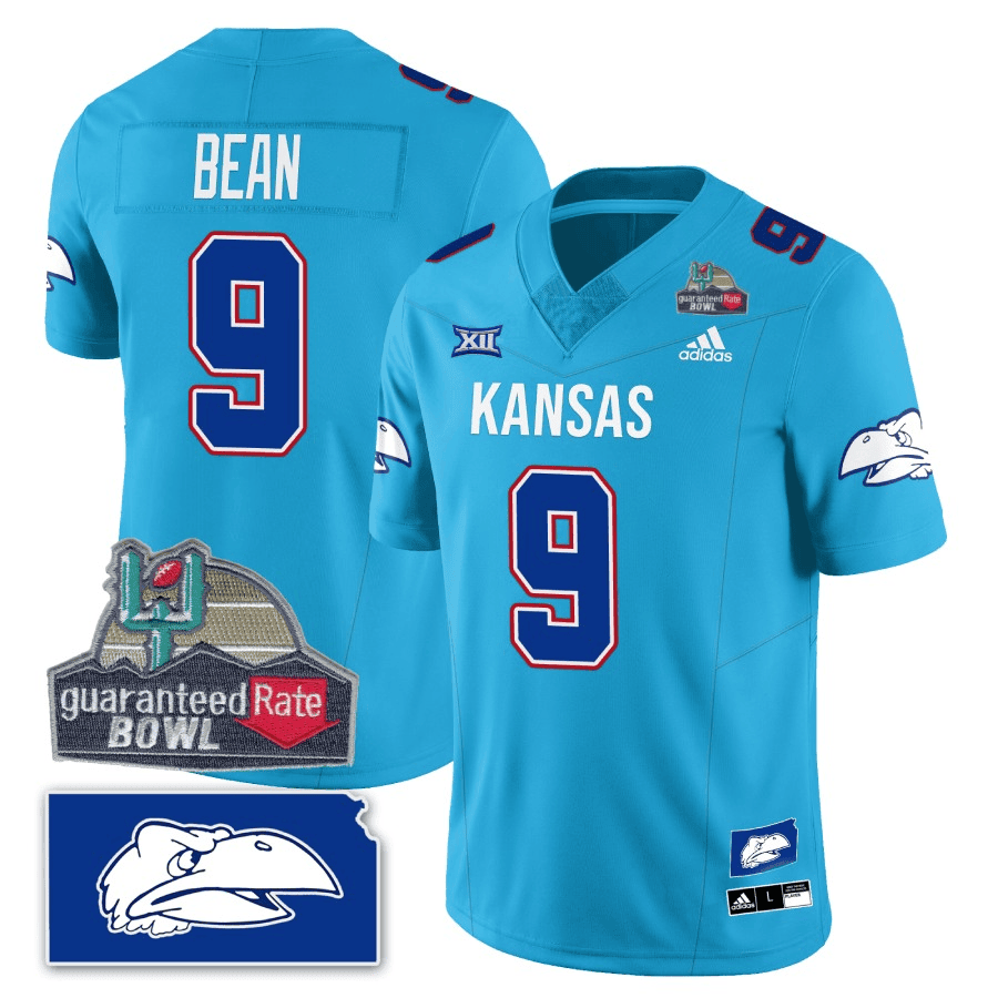 Men Kansas Jayhawks Blackhawk Guaranteed Rate Bowl Patch Vapor Limited Jersey - Stitched