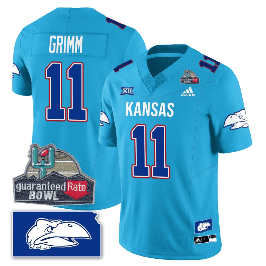 Men Kansas Jayhawks Blackhawk Guaranteed Rate Bowl Patch Vapor Limited Jersey - Stitched