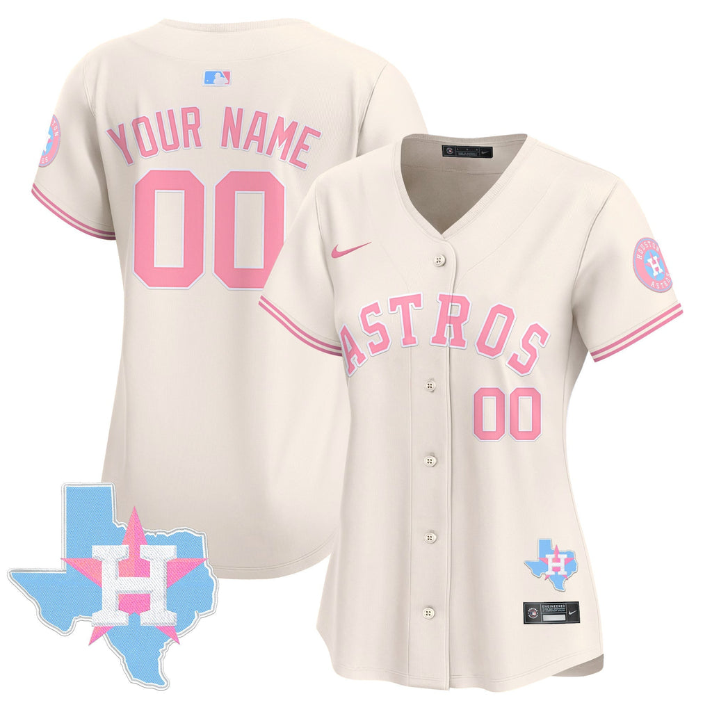 Astros Bubblegum Pink Vapor Premier Limited Custom Jersey - All Stitched