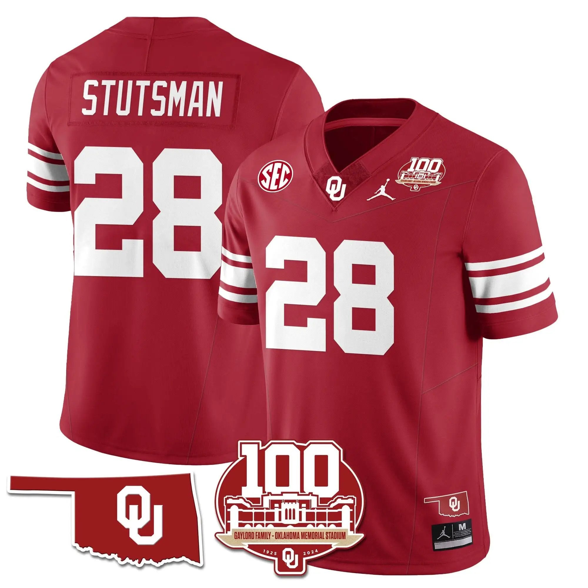 Men Oklahoma Sooners Football 1946-56 Throwback Uniforms - 100th Season