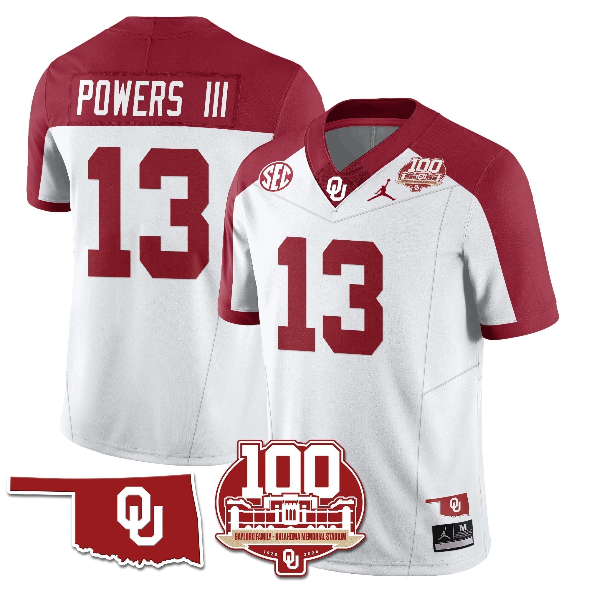 Men Oklahoma Sooners 1946-56 Throwback Uniforms - 100th Season - All Stitched