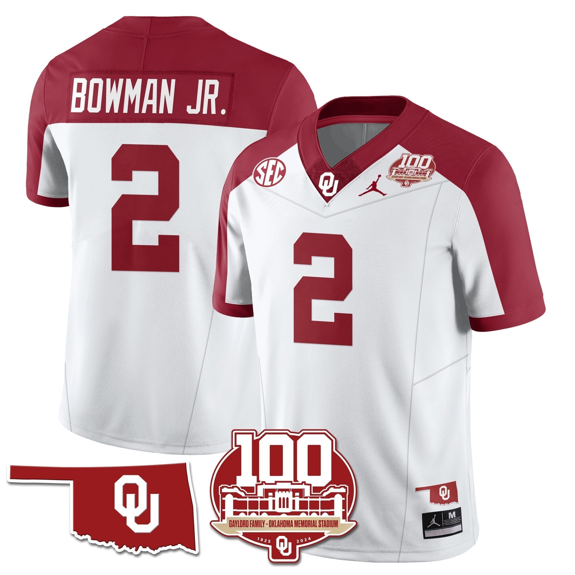 Men Oklahoma Sooners 1946-56 Throwback Uniforms - 100th Season - All Stitched