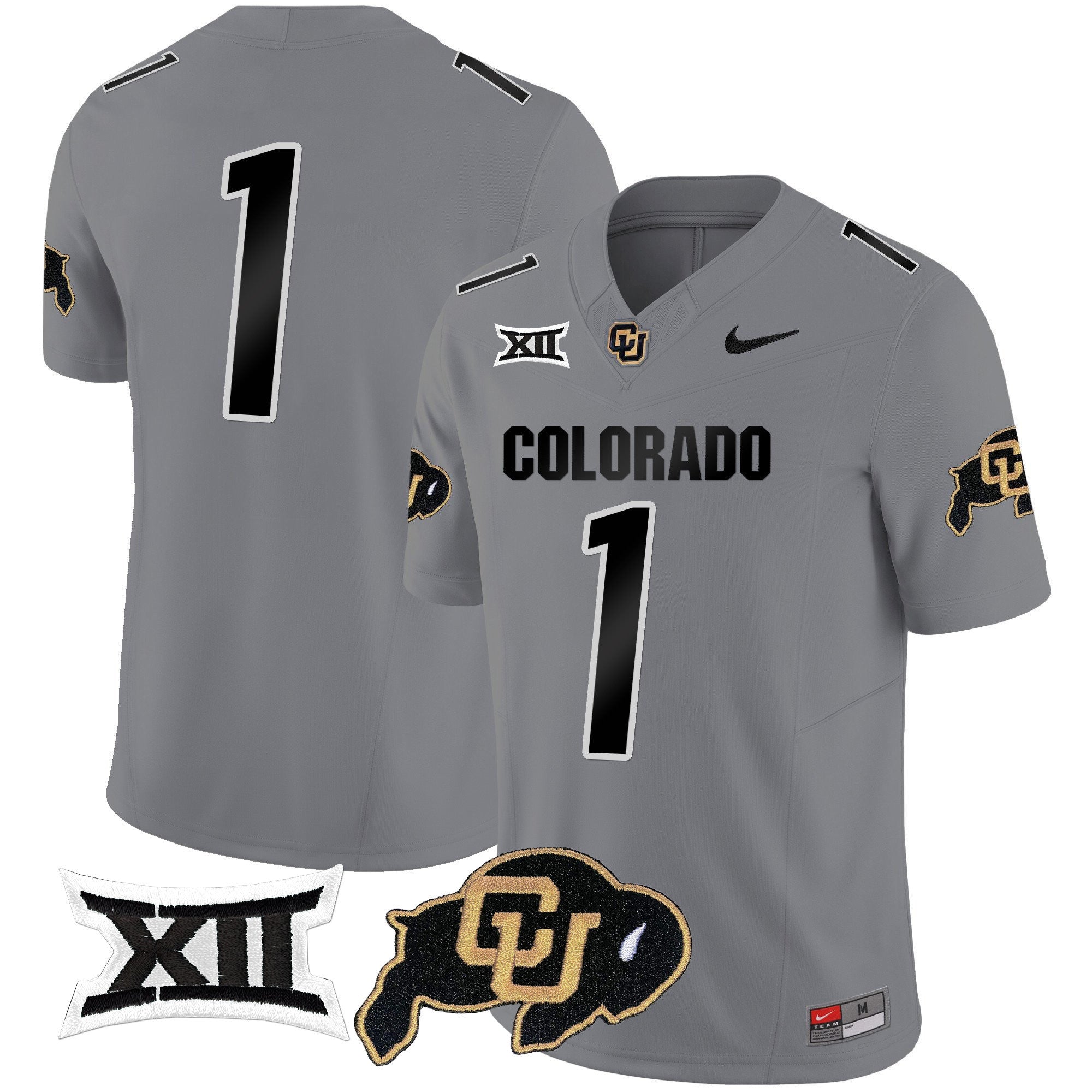 Men Colorado Buffaloes Vapor Limited Jersey V2 - Big 12 XII Patch - All Stitched