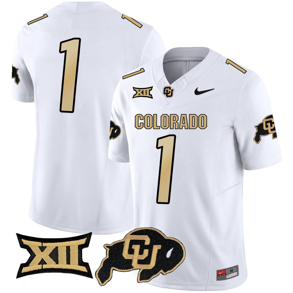 Men Colorado Buffaloes Vapor Limited Jersey V2 - Big 12 XII Patch - All Stitched