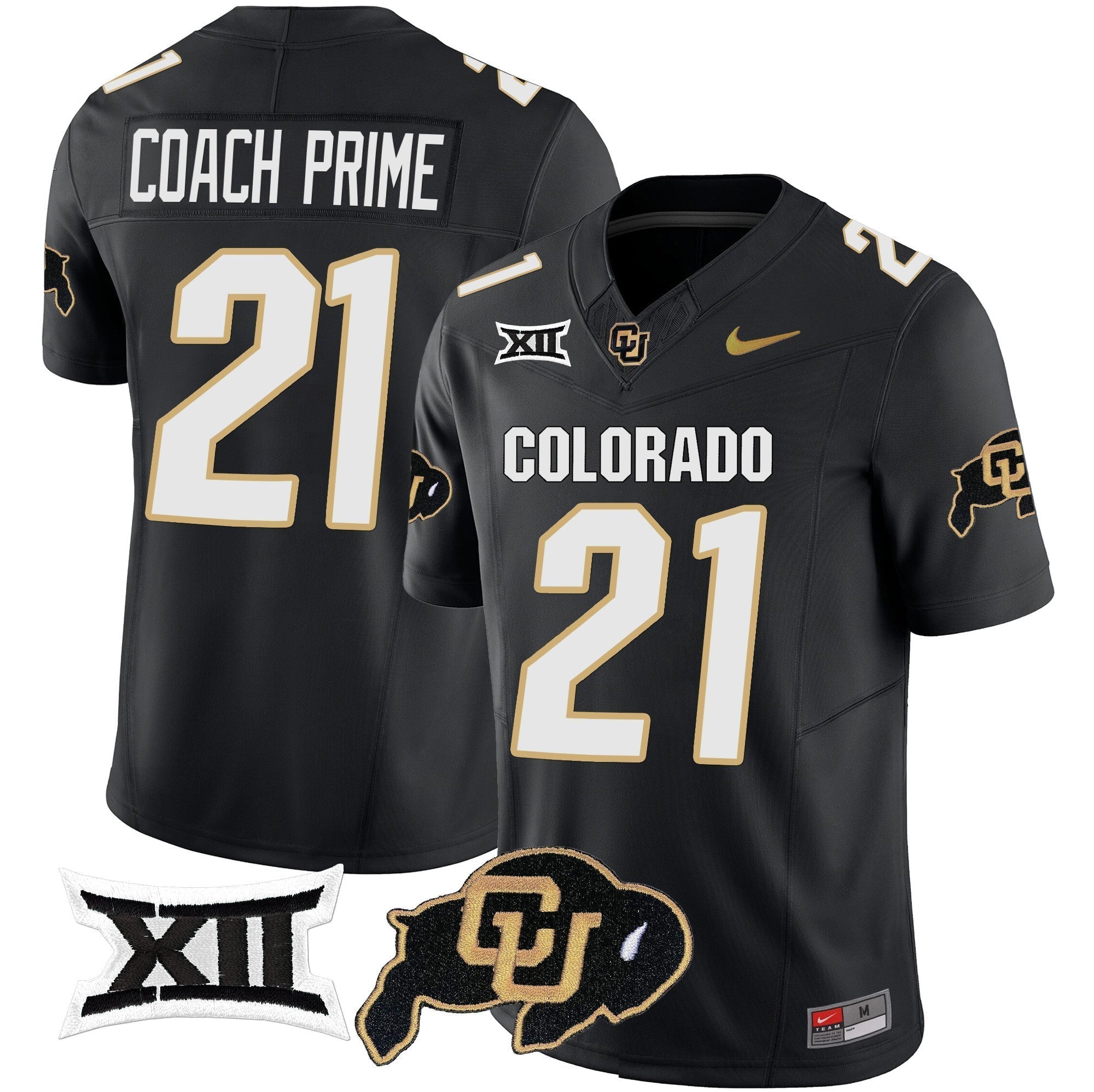 Men Colorado Buffaloes Vapor Limited Jersey V2 - Big 12 XII Patch - All Stitched
