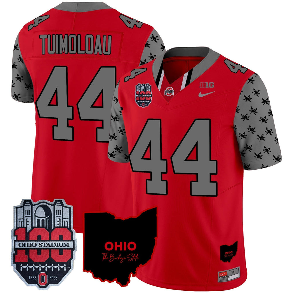 Men Ohio State Buckeyes 100th Anniversary Patch Vapor Limited Jersey - All Stitched