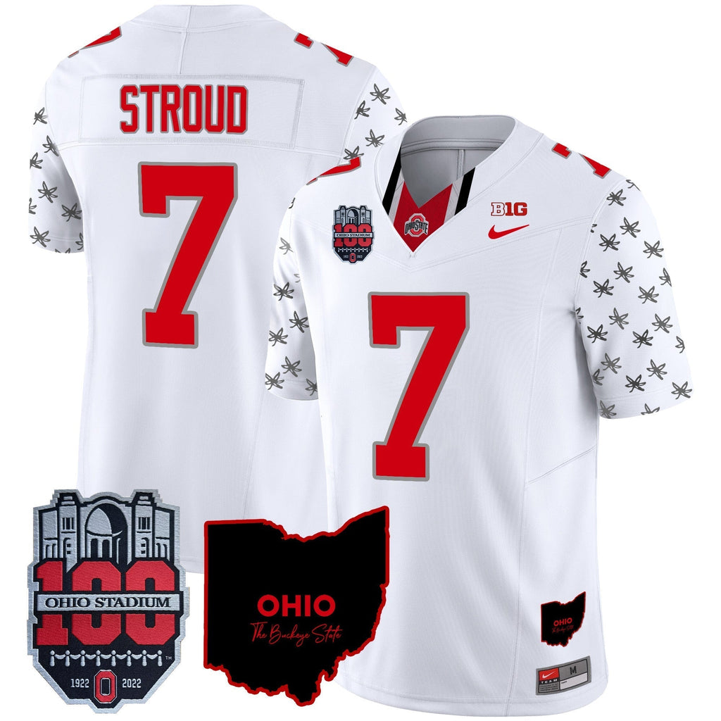 Men Ohio State Buckeyes 100th Anniversary Patch Vapor Limited Jersey - All Stitched