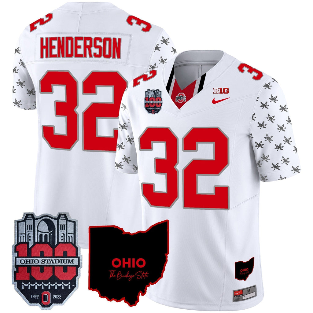 Men Ohio State Buckeyes 100th Anniversary Patch Vapor Limited Jersey - All Stitched