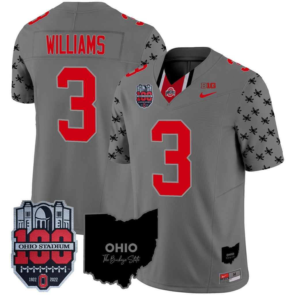 Men Ohio State Buckeyes 100th Anniversary Patch Vapor Limited Jersey - All Stitched