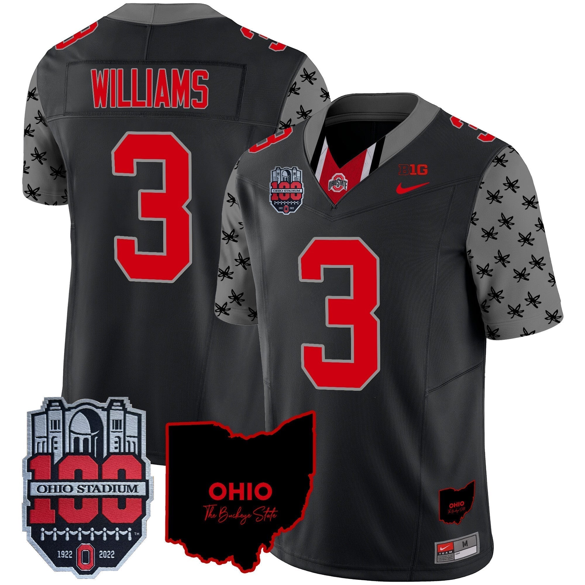 Men Ohio State Buckeyes 100th Anniversary Patch Vapor Limited Jersey - All Stitched