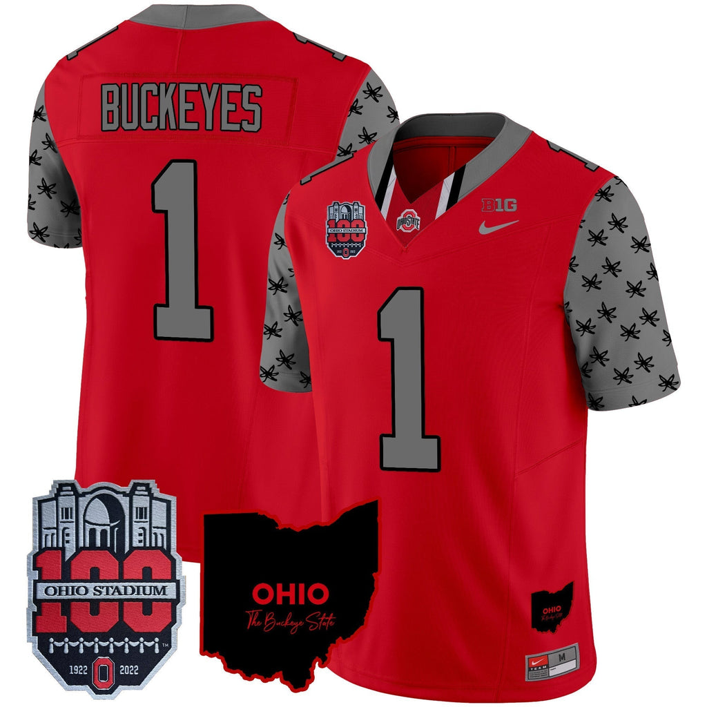 Men Ohio State Buckeyes 100th Anniversary Patch Vapor Limited Jersey - All Stitched