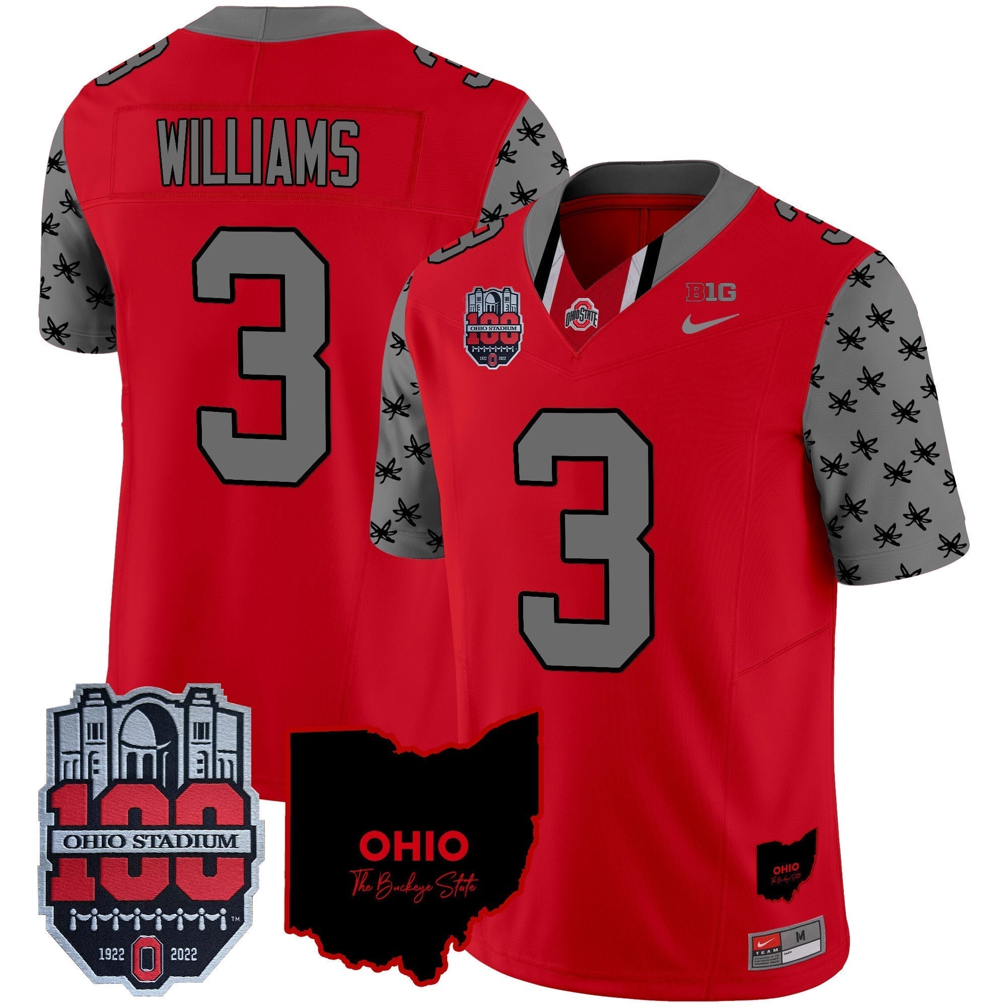 Men Ohio State Buckeyes 100th Anniversary Patch Vapor Limited Jersey - All Stitched
