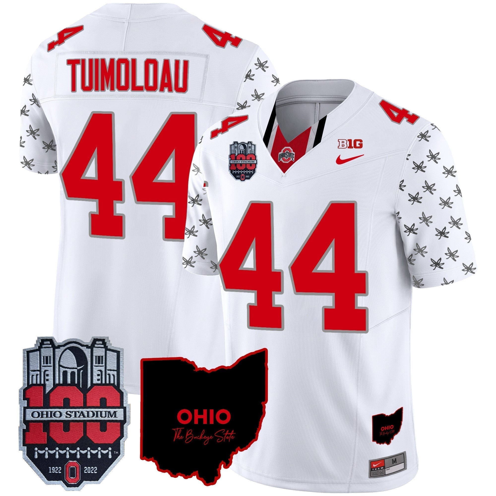 Men Ohio State Buckeyes 100th Anniversary Patch Vapor Limited Jersey - All Stitched