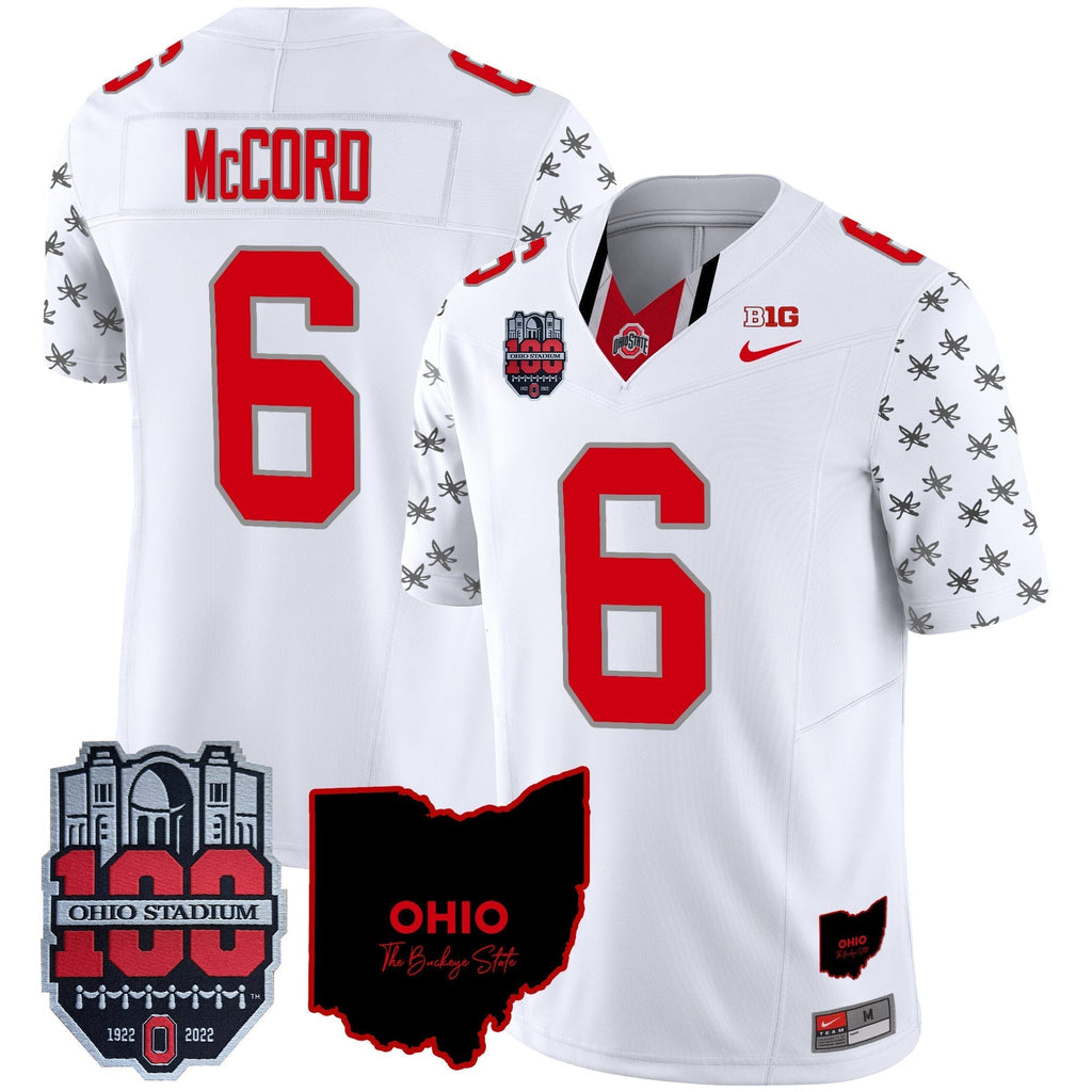Men Ohio State Buckeyes 100th Anniversary Patch Vapor Limited Jersey - All Stitched