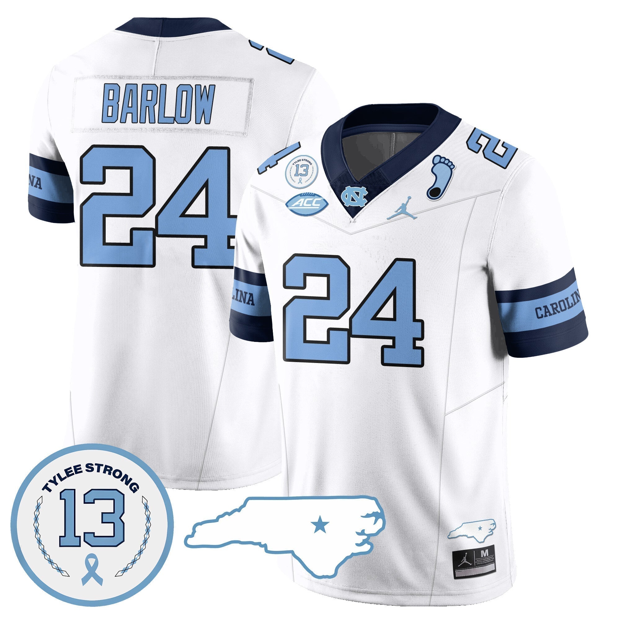 Men North Carolina Tar Heels Football 2024 Vapor Jersey - All Stitched