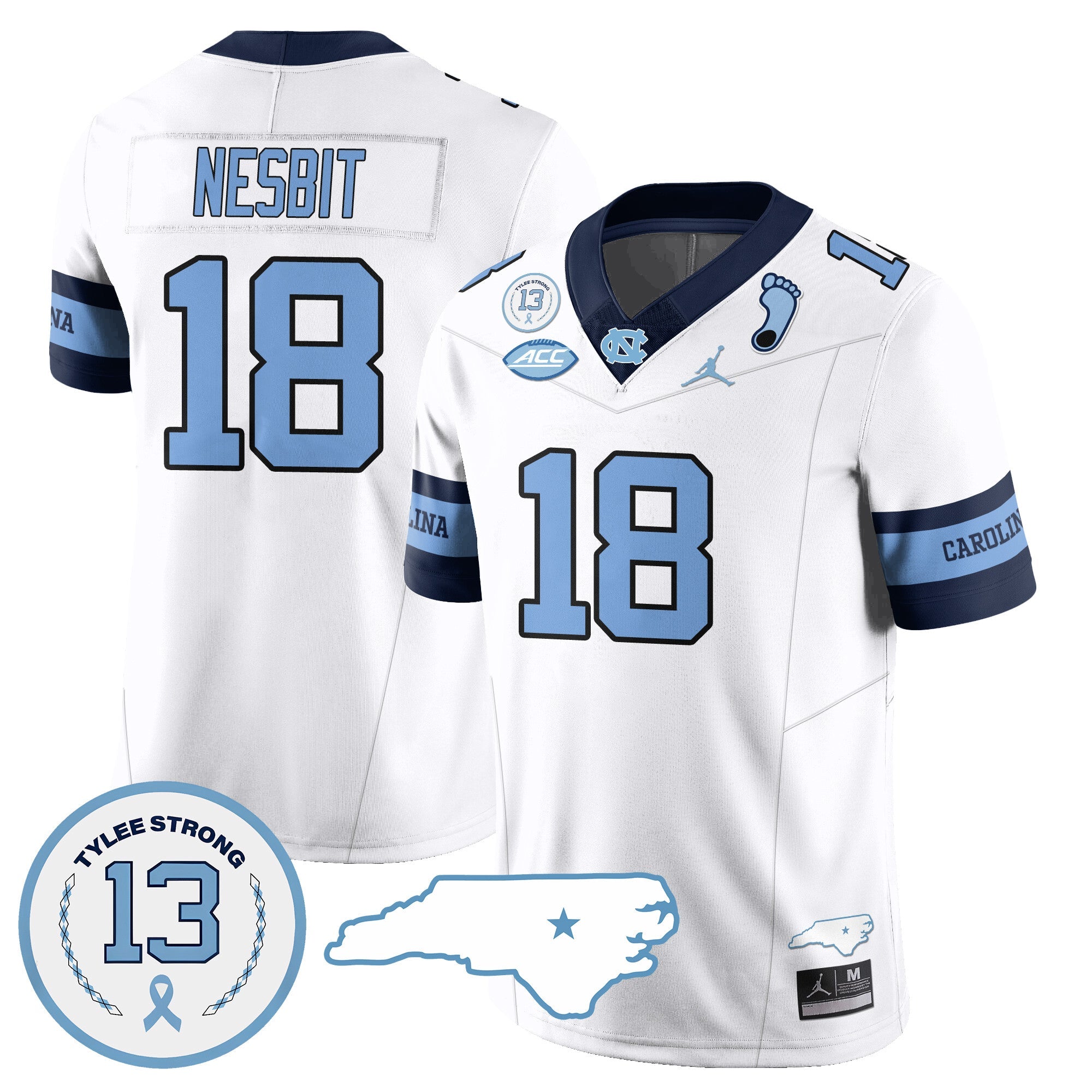 Men North Carolina Tar Heels Football 2024 Vapor Jersey - All Stitched
