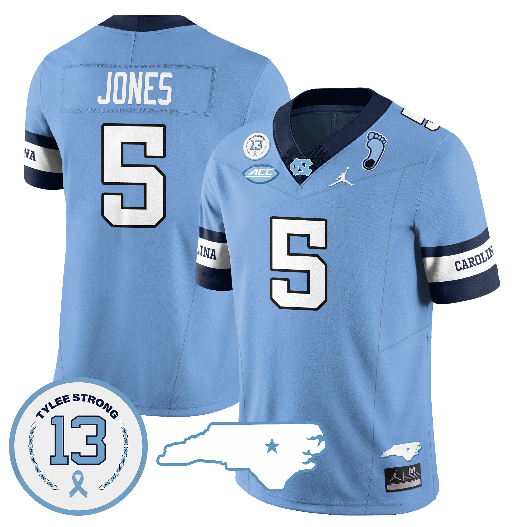 Men North Carolina Tar Heels Football 2024 Vapor Jersey - All Stitched