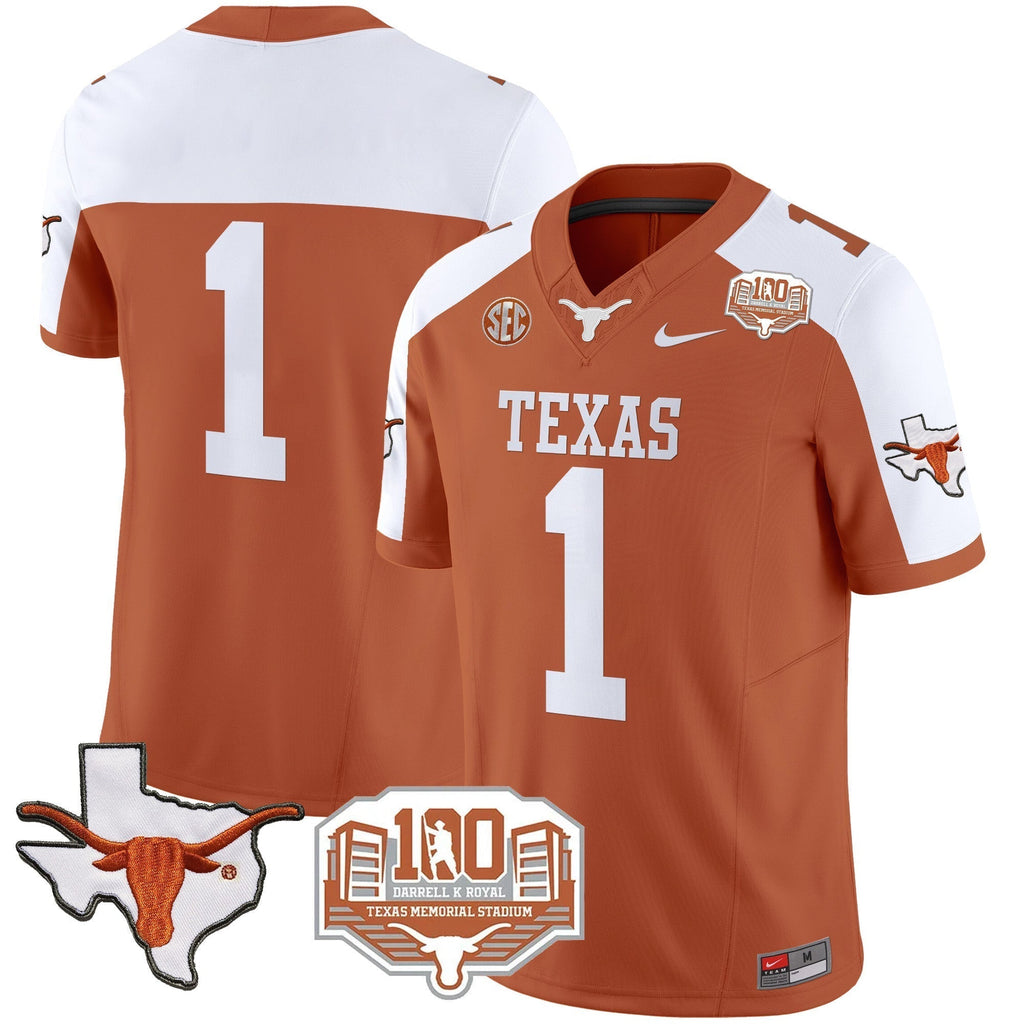 Men Texas Longhorns 2024 Vapor Limited Jersey - 100 years of Darrell K Royal - All Stitched