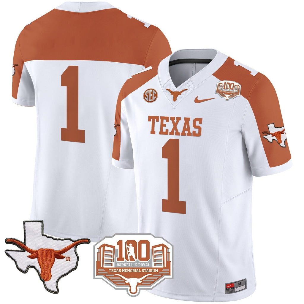Men Texas Longhorns 2024 Vapor Limited Jersey - 100 years of Darrell K Royal - All Stitched