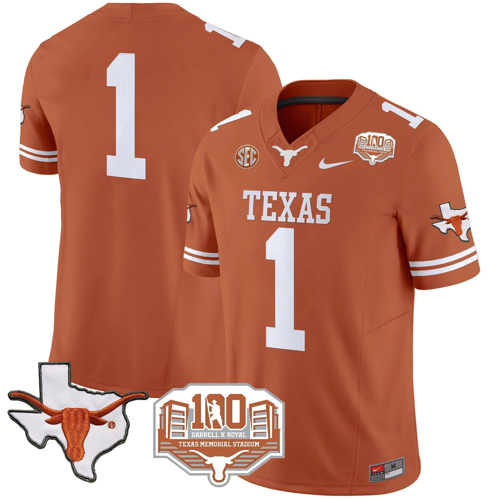 Men Texas Longhorns 2024 Vapor Limited Jersey - 100 years of Darrell K Royal - All Stitched