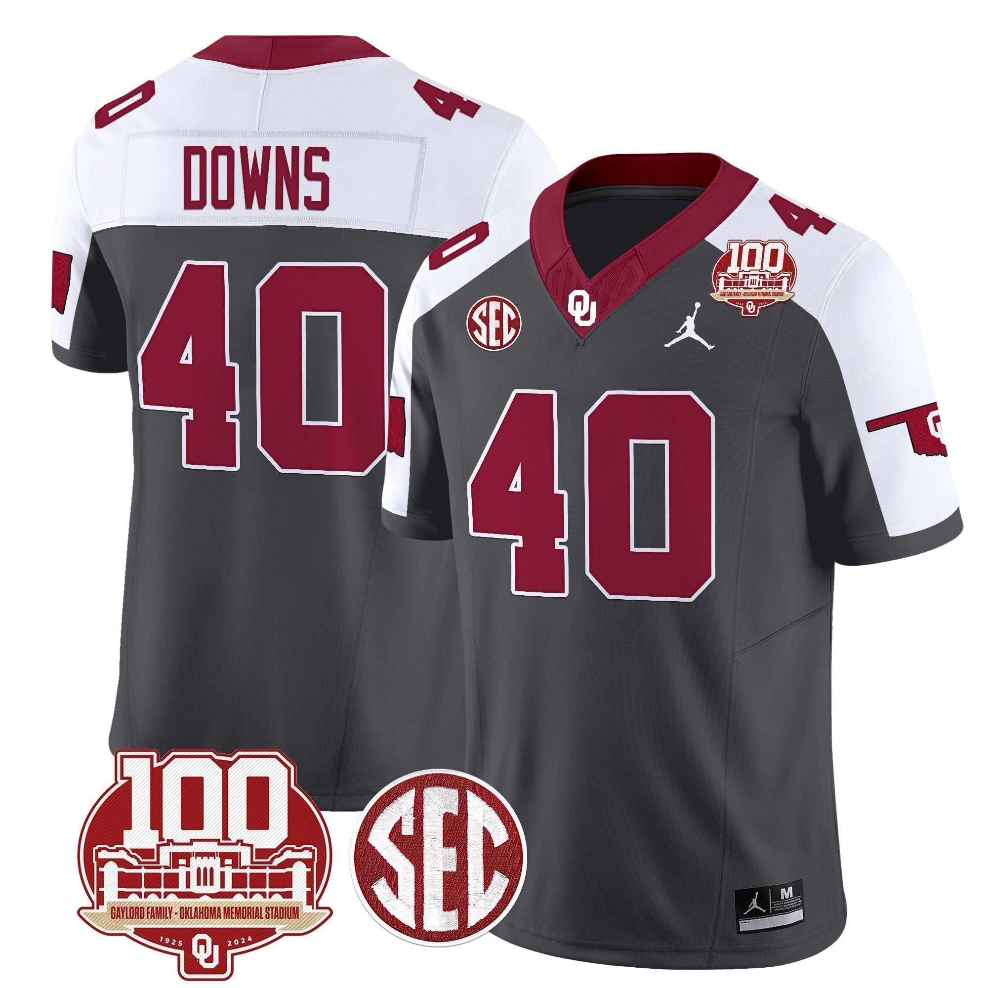 Men Oklahoma Sooners 100th Anniversary Patch Vapor Limited Jersey - All Stitched