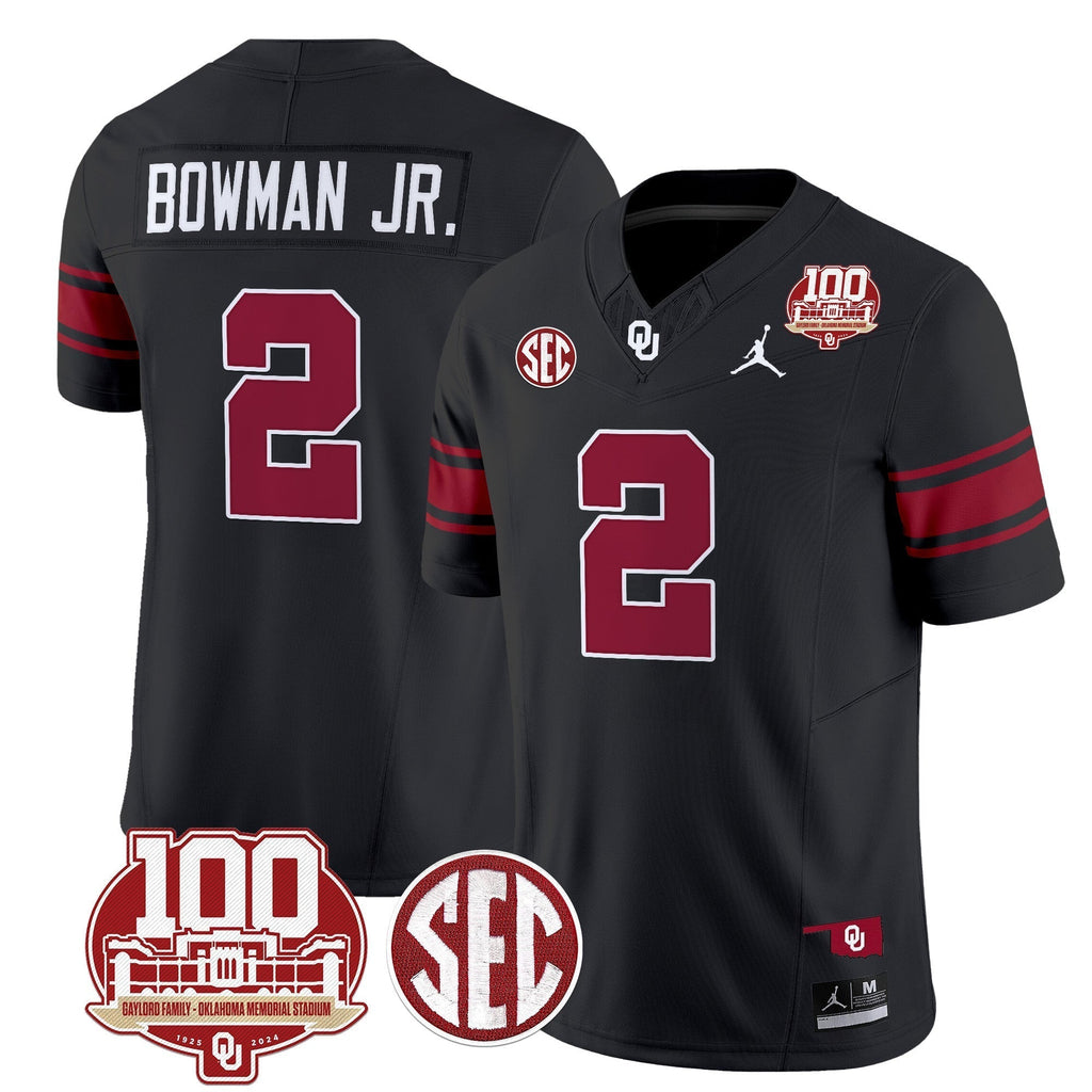 Men Oklahoma Sooners 100th Anniversary Patch Vapor Limited Jersey - All Stitched