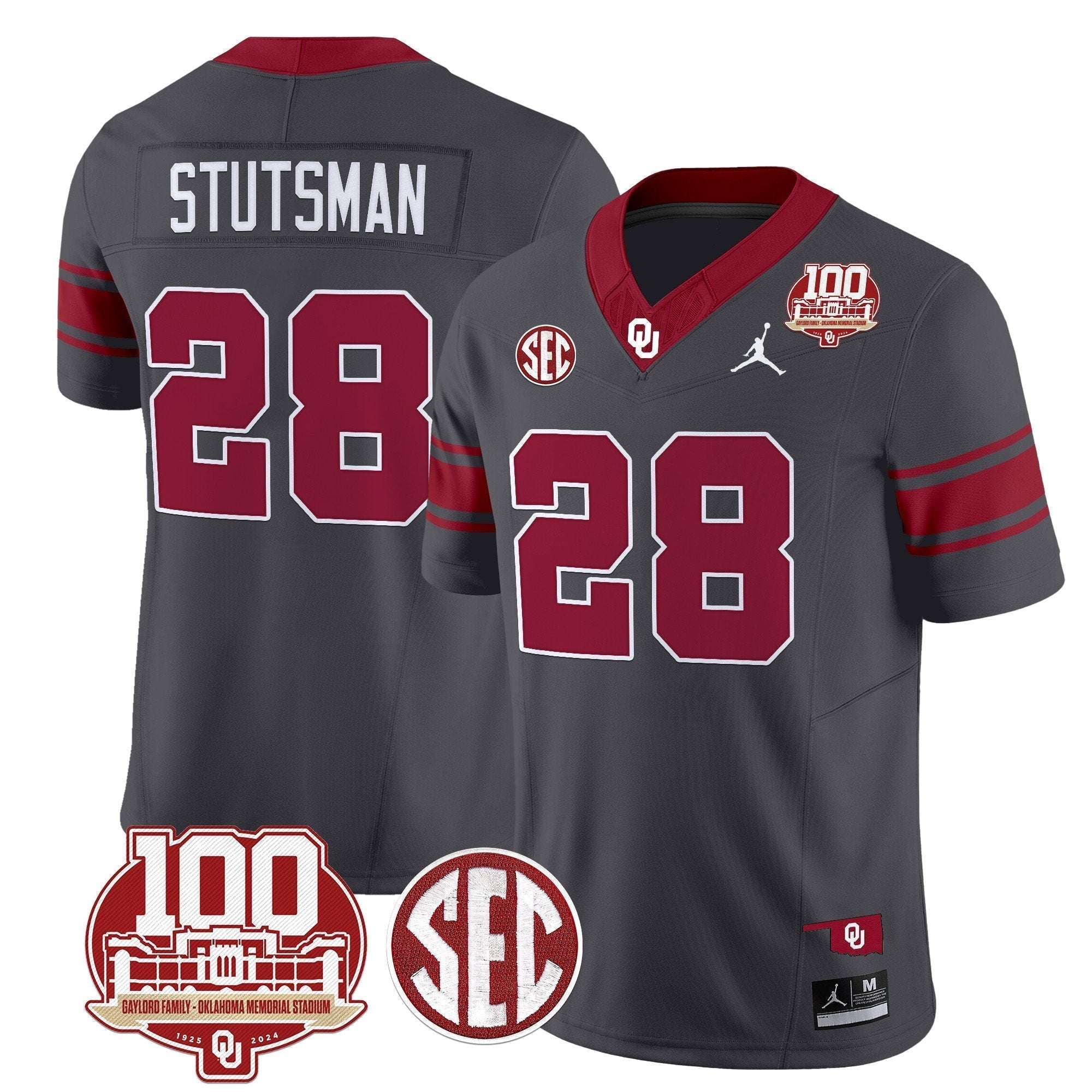 Men Oklahoma Sooners 100th Anniversary Patch Vapor Limited Jersey - All Stitched