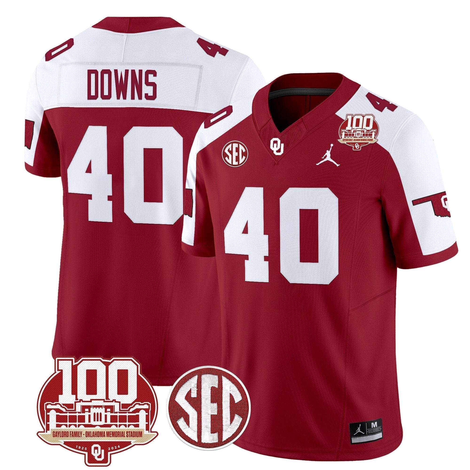 Men Oklahoma Sooners 100th Anniversary Patch Vapor Limited Jersey - All Stitched