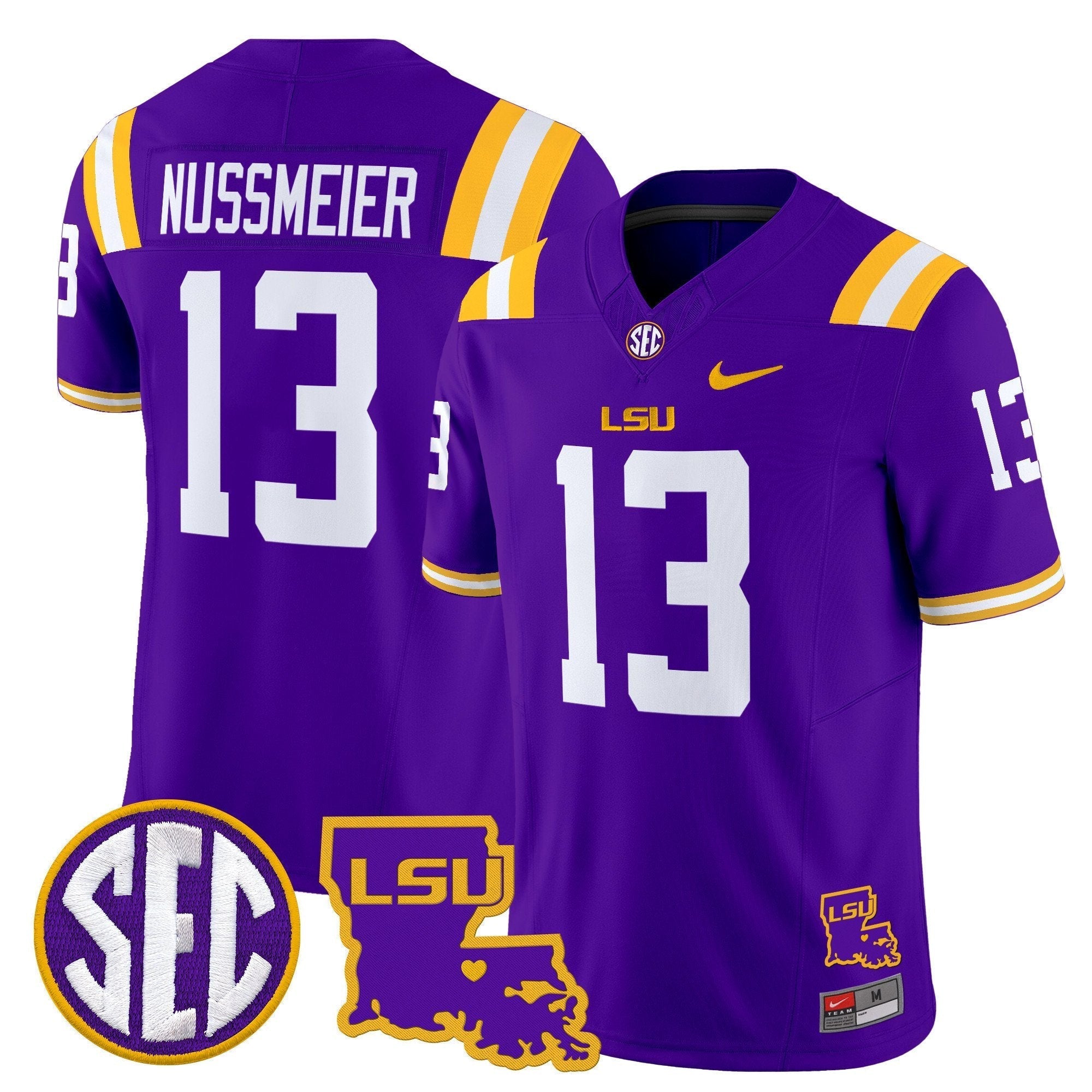 LSU Tigers 2025 Louisiana Patch Vapor Limited Jersey - All Stitched