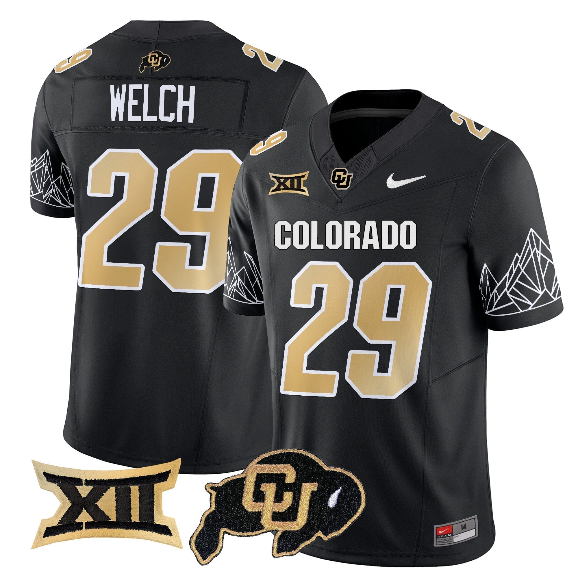 Men Colorado Buffaloes Vapor Limited Jersey V3 - Big 12 XII Patch - All Stitched