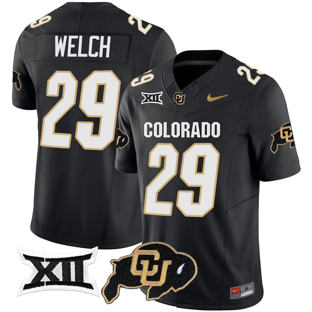 Men Colorado Buffaloes Vapor Limited Jersey V2 - Big 12 XII Patch - All Stitched