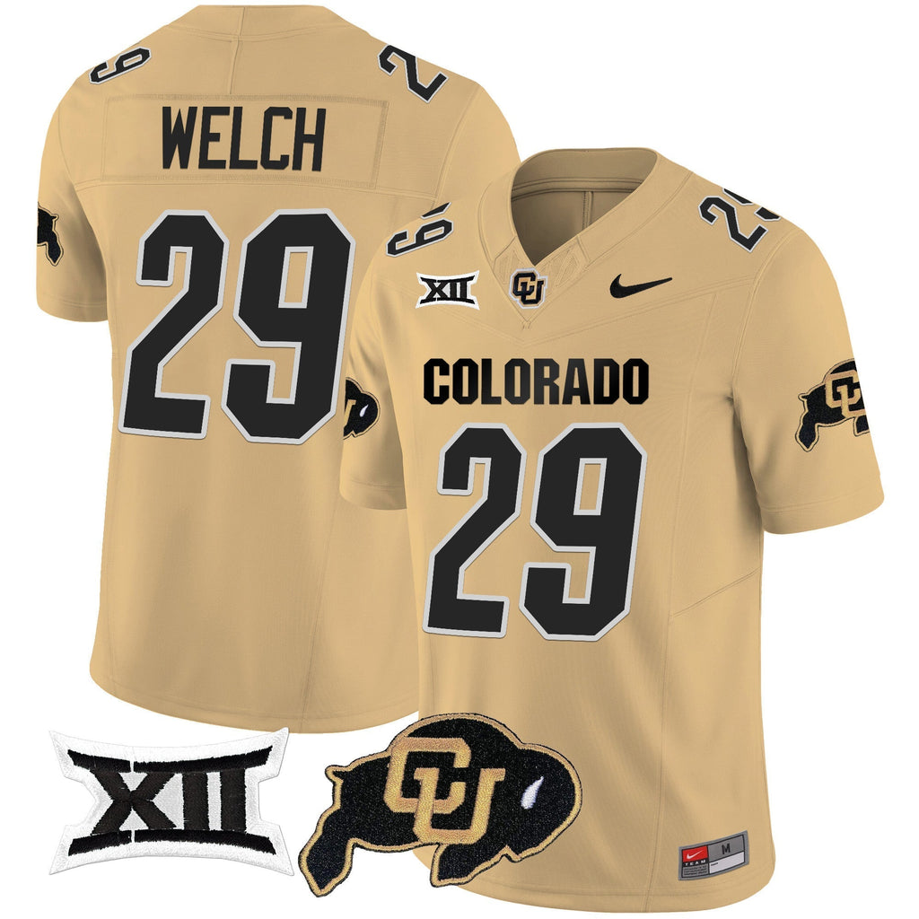 Men Colorado Buffaloes Vapor Limited Jersey V2 - Big 12 XII Patch - All Stitched
