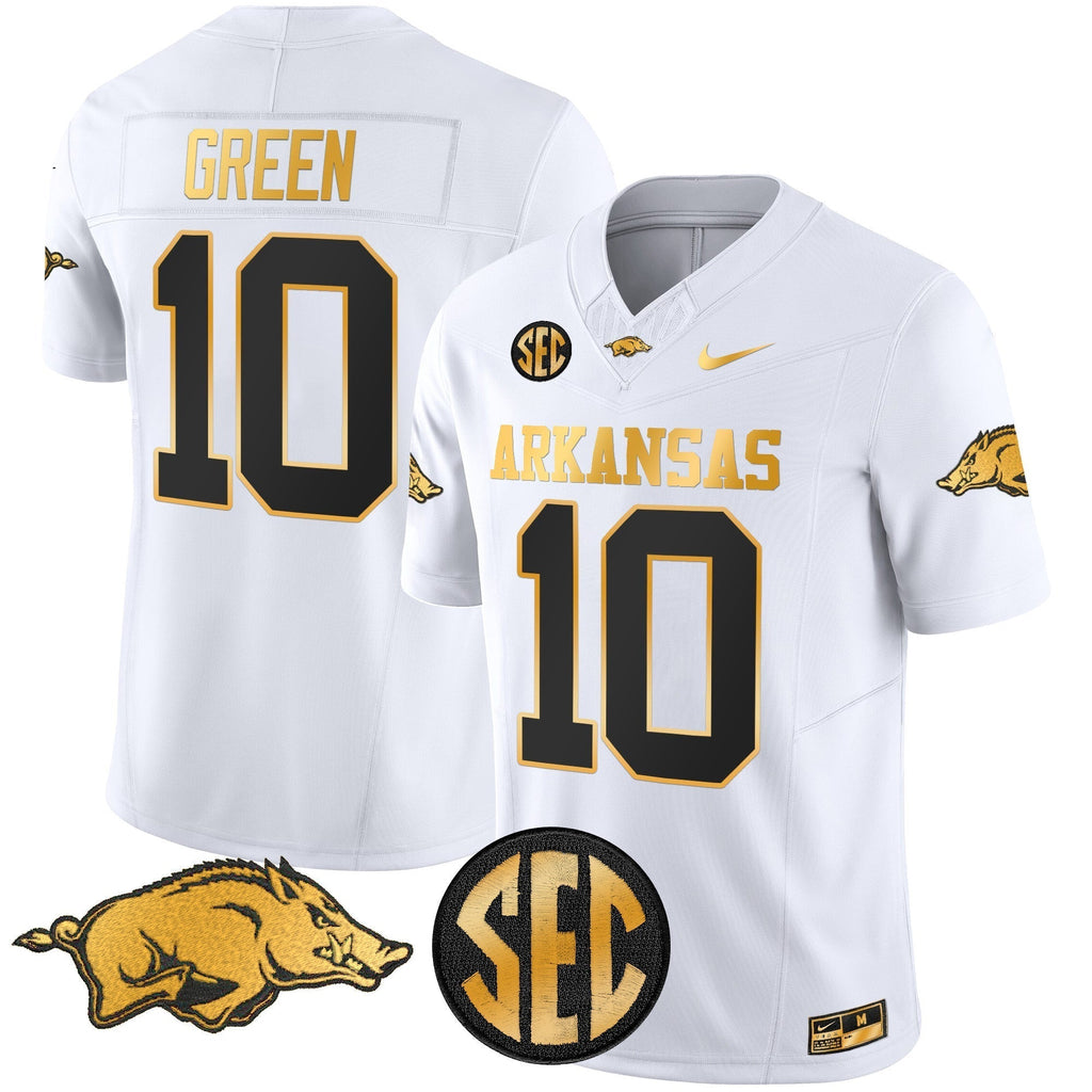 Men Arkansas Razorbacks Gold Vapor Limited Jersey - All Stitched