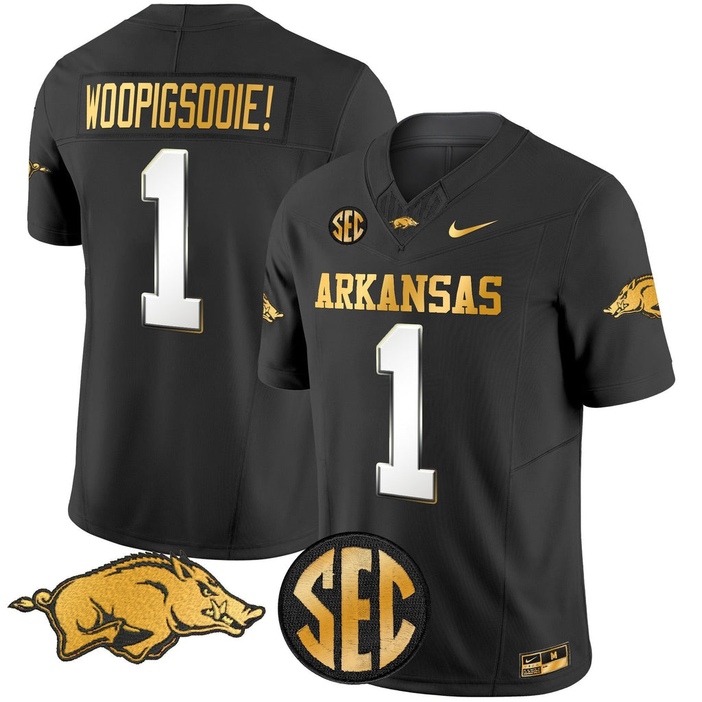 Men Arkansas Razorbacks Gold Vapor Limited Jersey - All Stitched