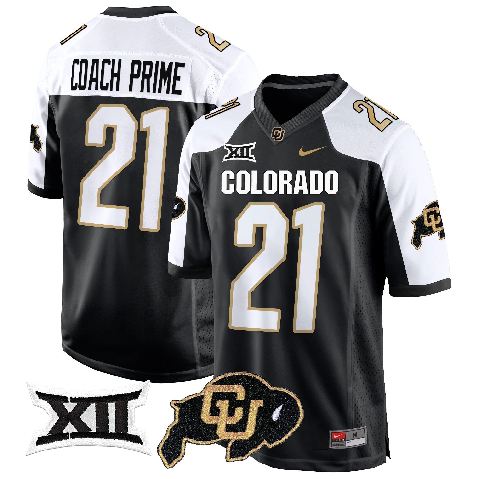 Men Colorado Buffaloes Big 12 XII Patch Game Jersey V2 - All Stitched
