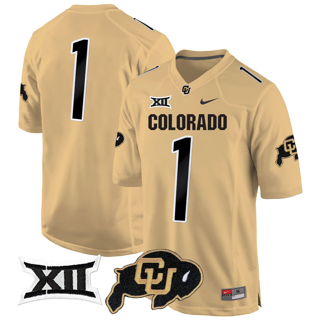 Men Colorado Buffaloes Big 12 XII Patch Game Jersey V2 - All Stitched