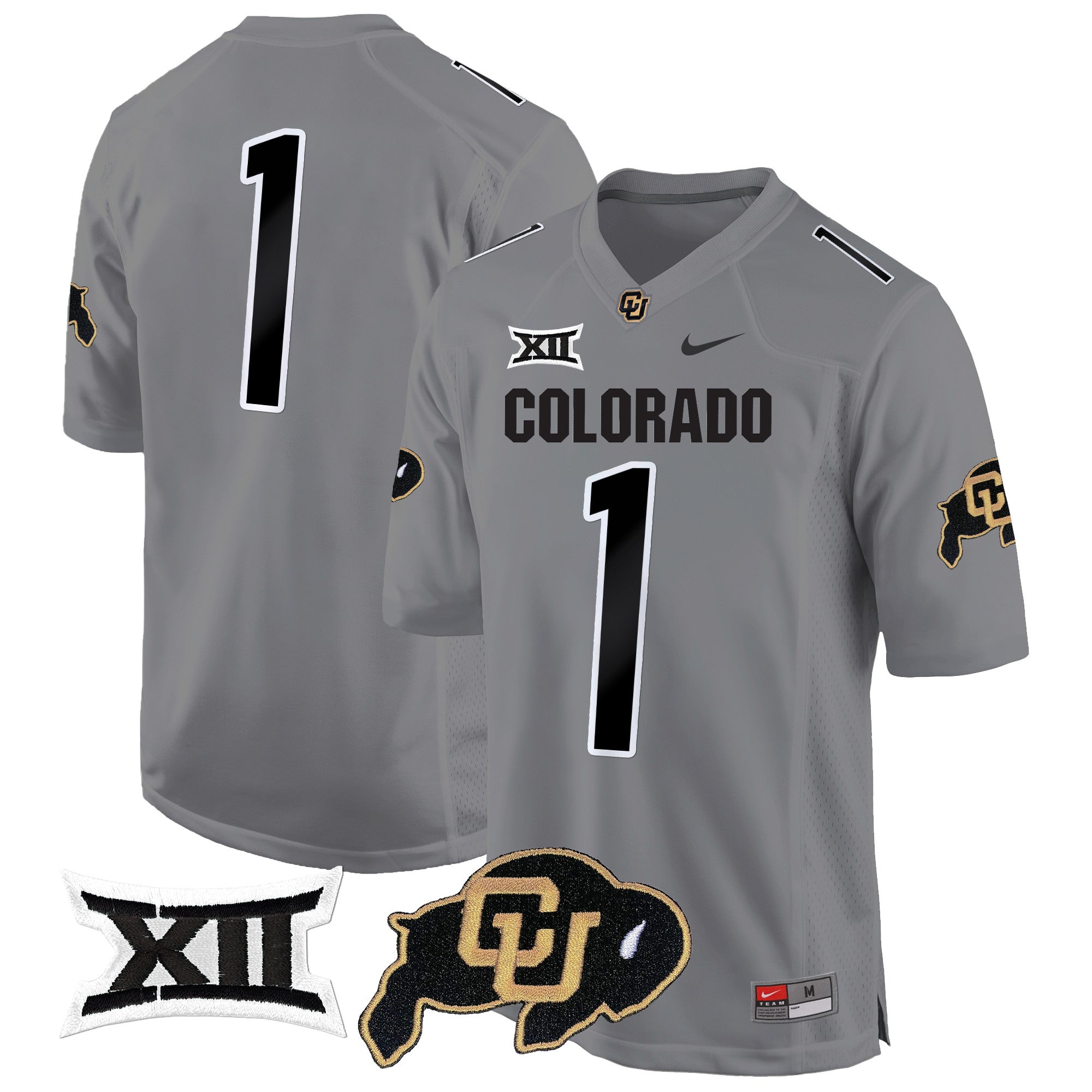 Men Colorado Buffaloes Big 12 XII Patch Game Jersey V2 - All Stitched