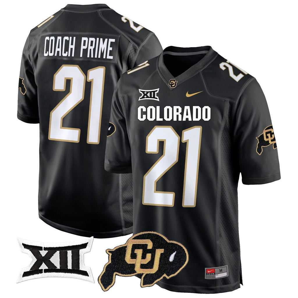 Men Colorado Buffaloes Big 12 XII Patch Game Jersey V2 - All Stitched