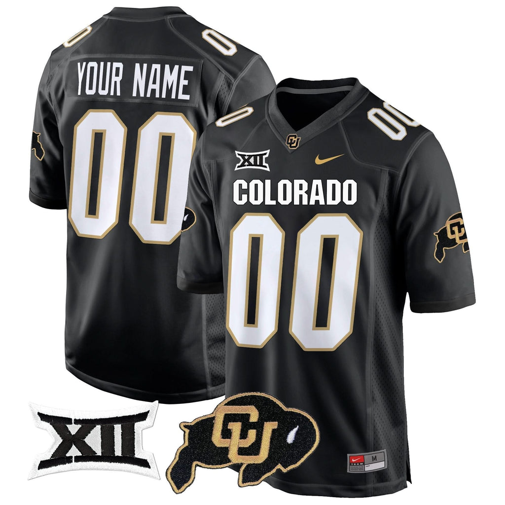 Custom Colorado Buffaloes Jersey Big 12 XII Patch Game V2 - All Stitched Colors
