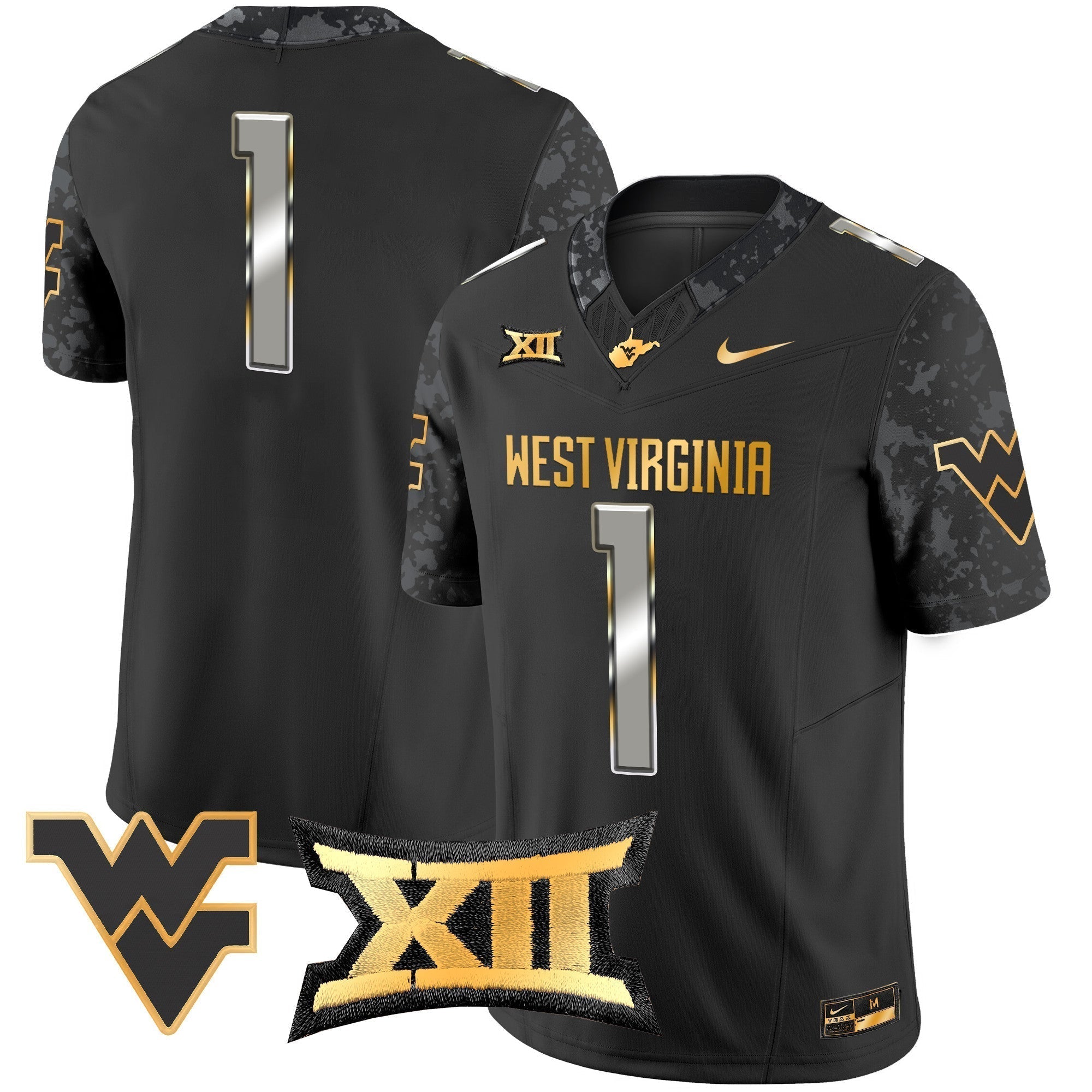 Men West Virginia Mountaineers 2024 Gold Vapor Limited Jersey - All Stitched