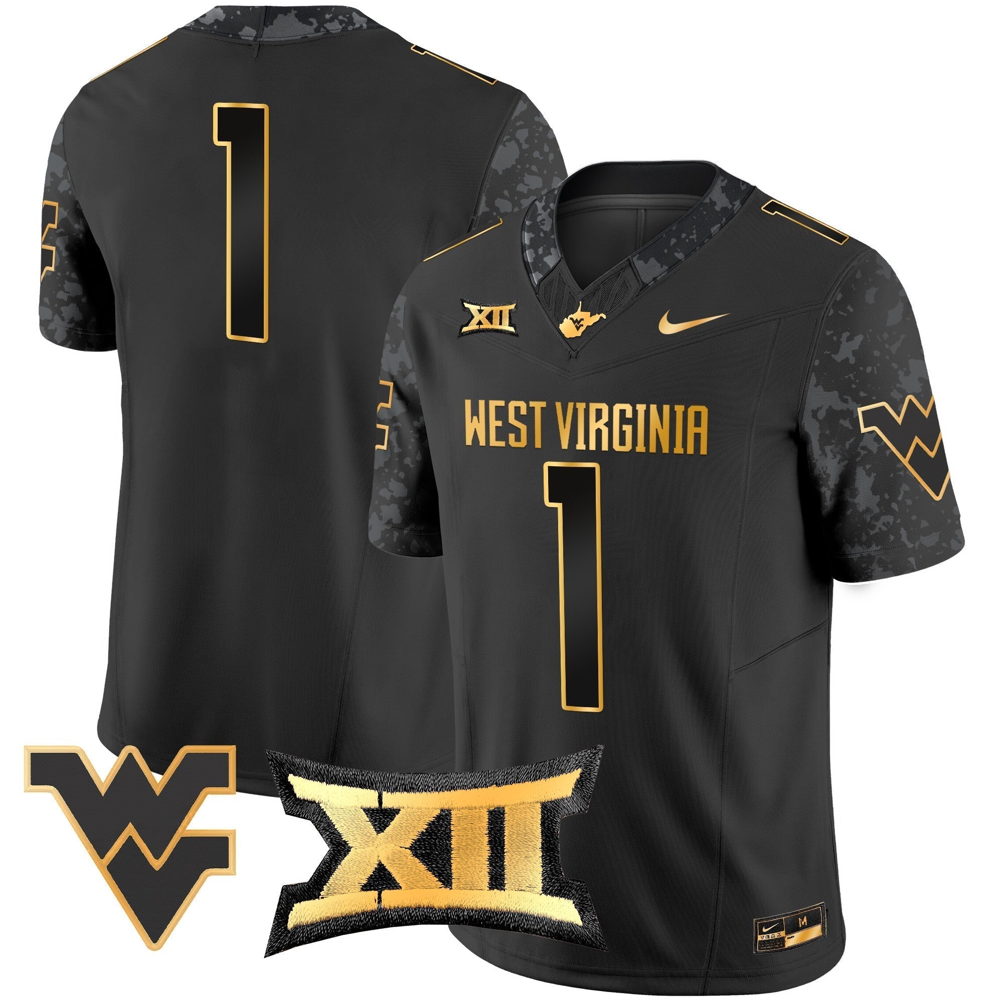 Men West Virginia Mountaineers 2024 Gold Vapor Limited Jersey - All Stitched